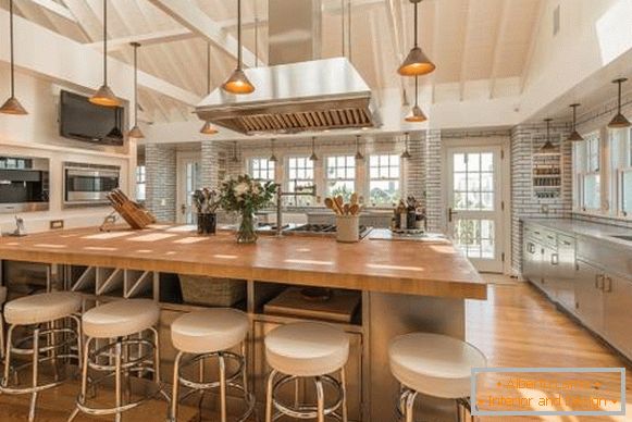 Kitchen design in the house of a famous person