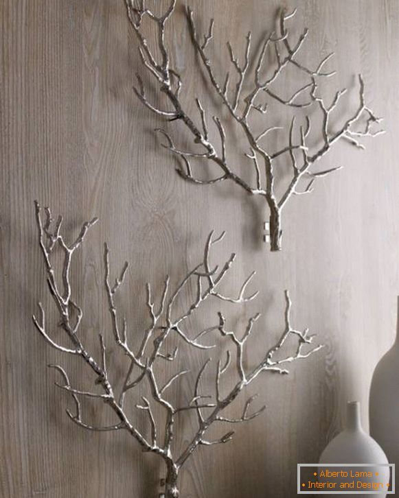Wall decor from branches
