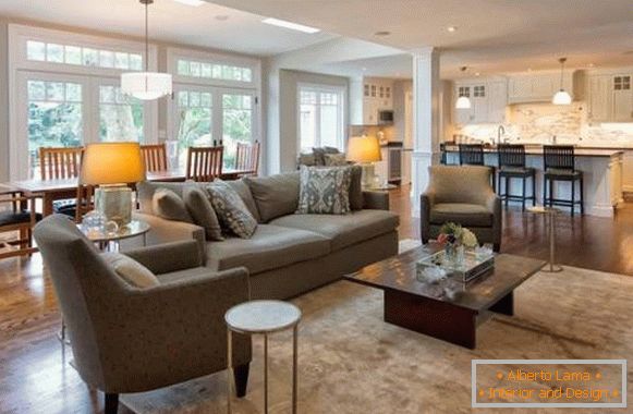 Living room and kitchen in one room