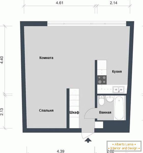 Floor plan 44 m