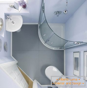 Interior design in a compact bathroom