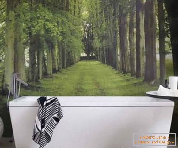 Bathroom Design with Photo Wall Mural