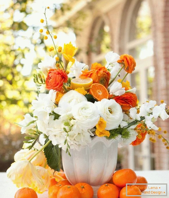 Composition from flowers and fruits