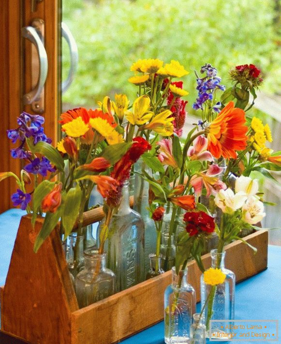 Flowers in glassware