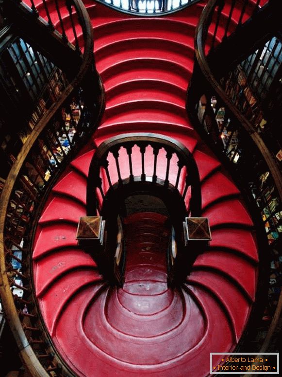 bright red staircase