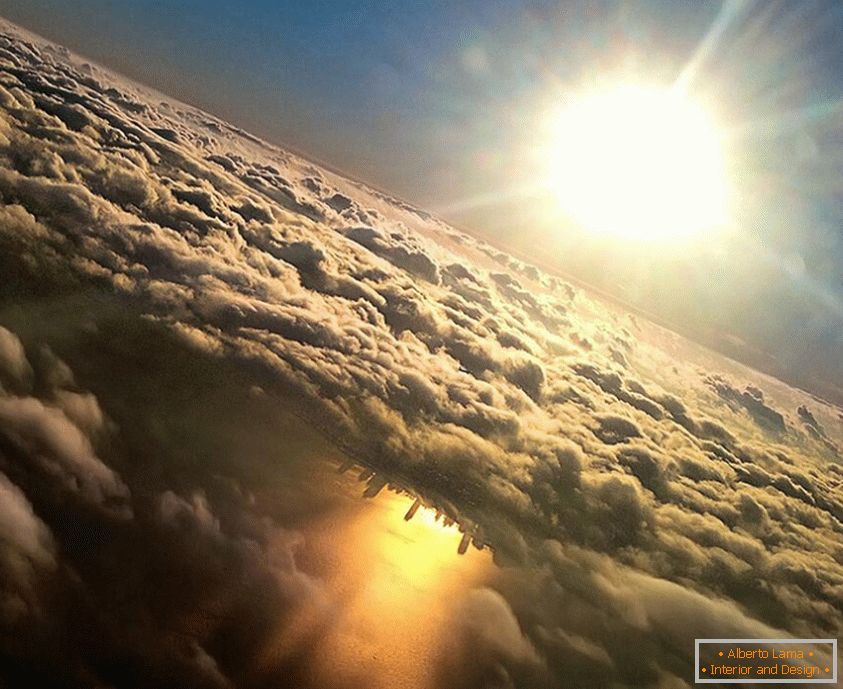 Chicago in the reflection of Lake Michigan