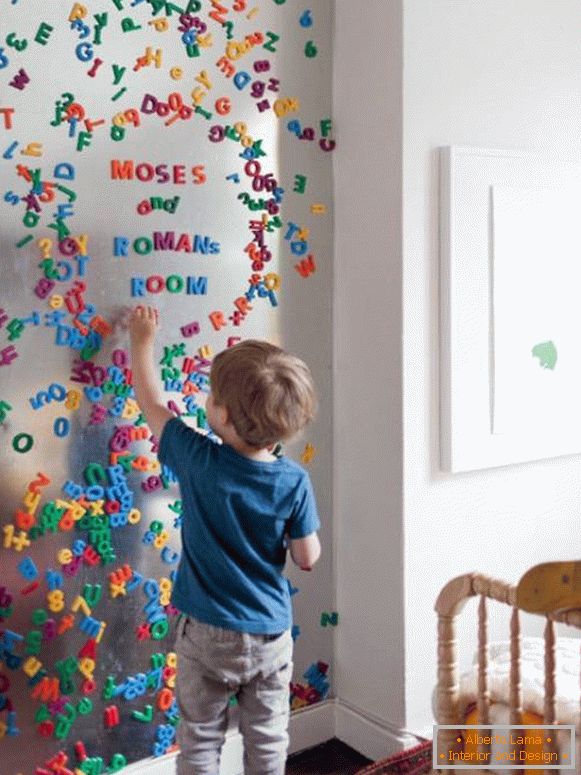 Magnetic wall in the nursery