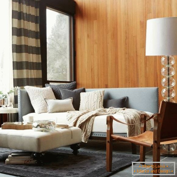 Modern floor lamp with a simple shade