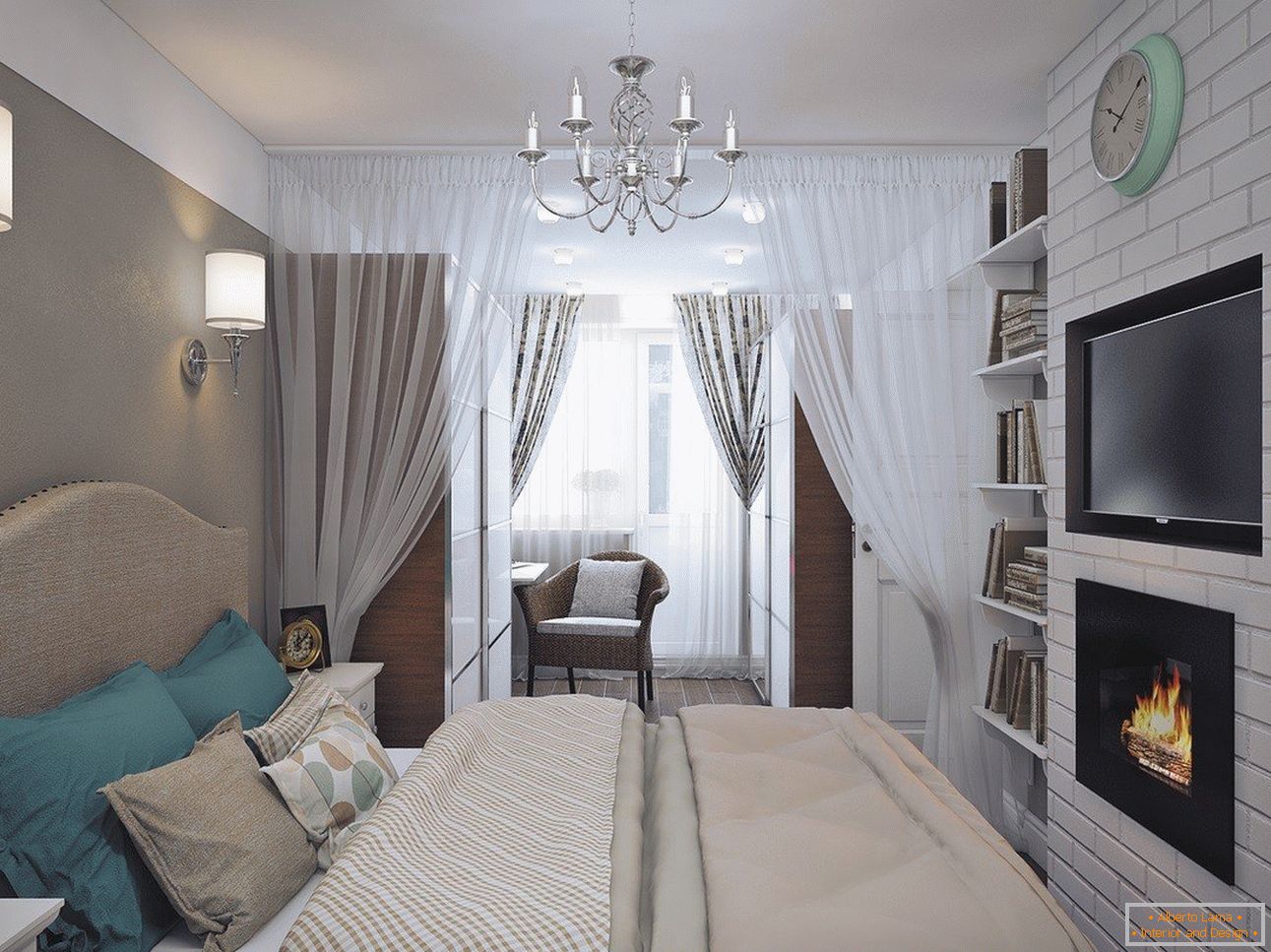 Small bedroom with attached loggia