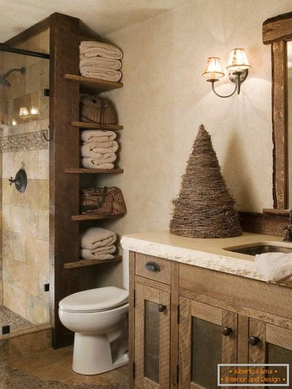 Bathroom in rustic style