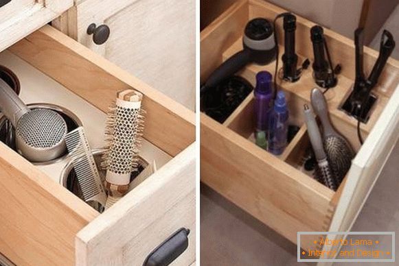 Convenient storage of things in the bathroom