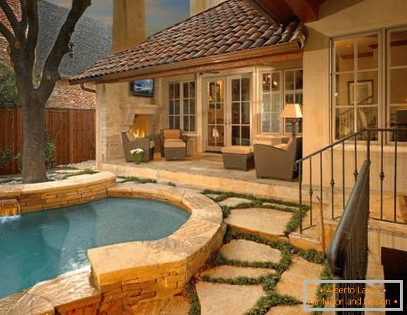 Elegant veranda by the pool