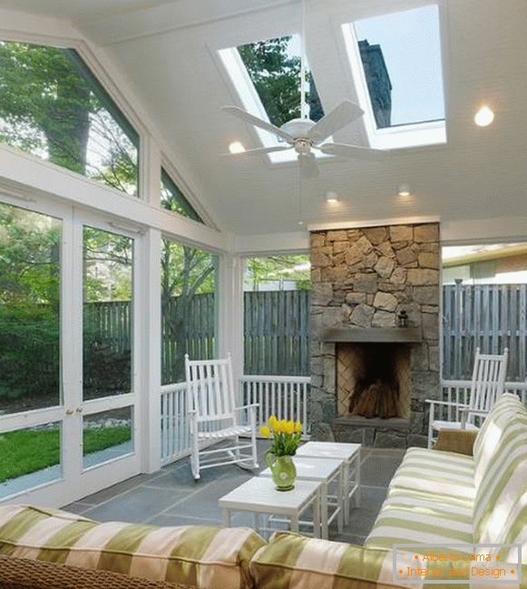 Glazed veranda attached to the house