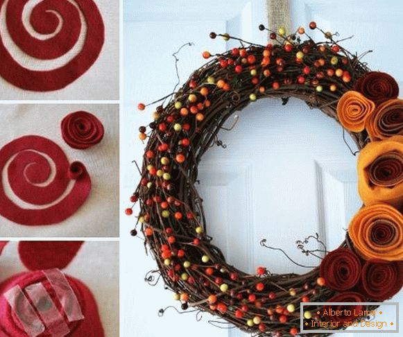 Autumn wreaths with their own hands step-by-step - from felt