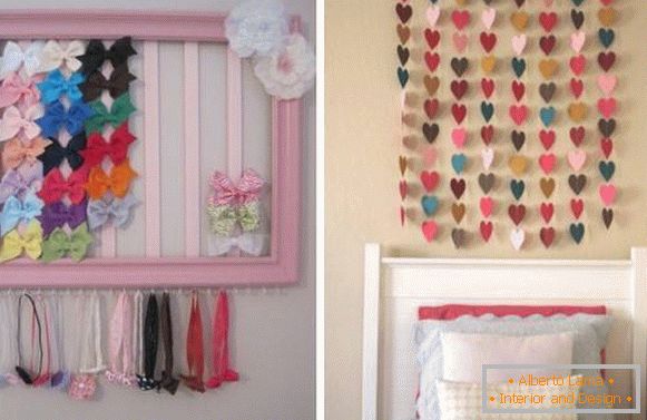 Wall decoration in the girl's room