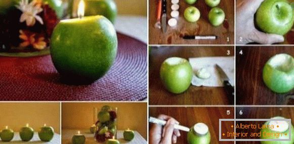 Candlesticks from apples