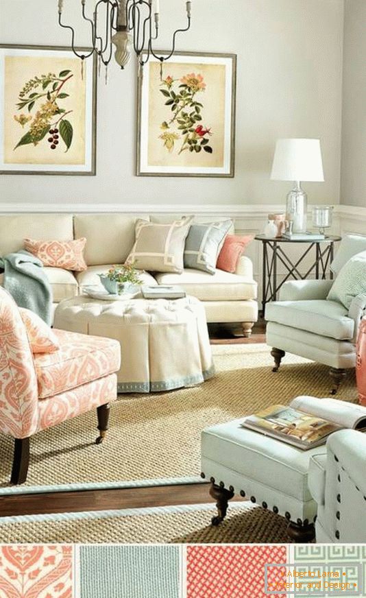 Pleasant colors for the living room design