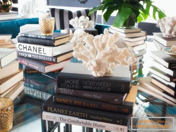 Pile of books as a desktop decor