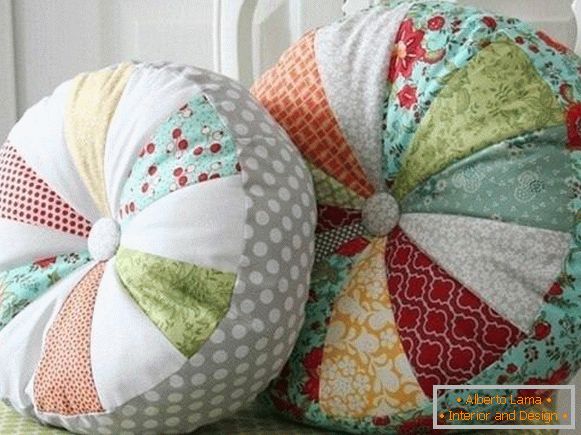 Multi-colored pillowcases for cushions with their own hands