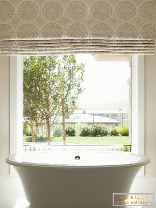Bathroom design with large window