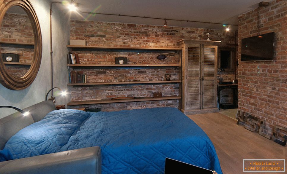 Bedroom apartment in loft style