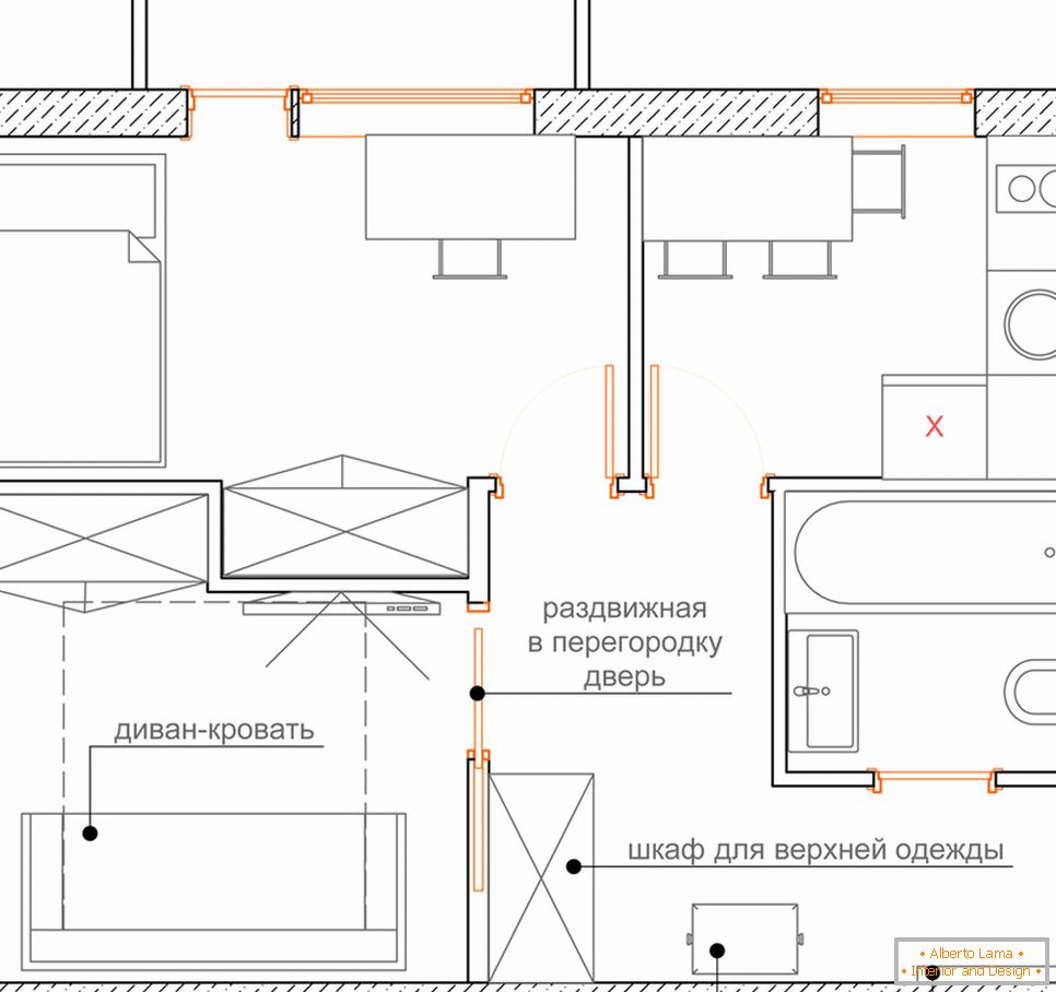 Apartment plan for a family with a child