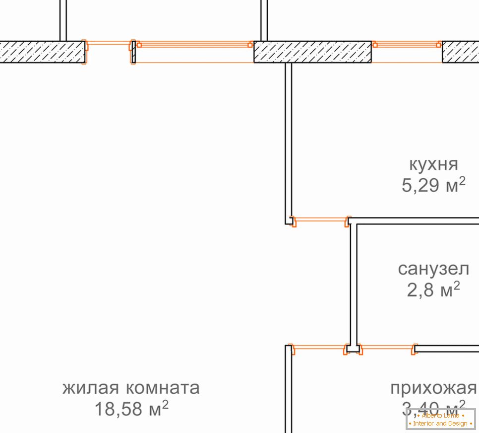 Apartment plan of 30 sq m