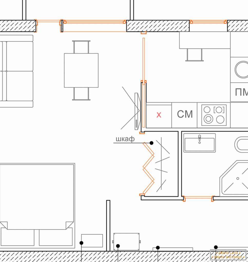 Layout of an apartment for a couple