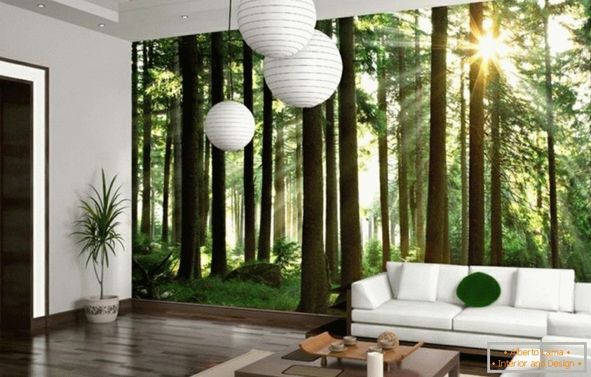 3D wallpaper in a modern interior