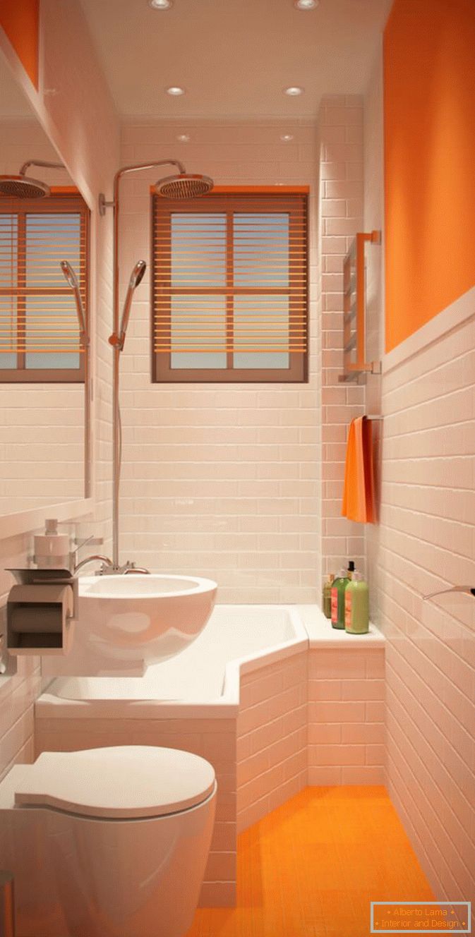 Stylish design of a small orange bath
