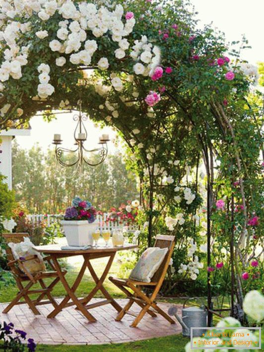 Flower gazebo on a private plot