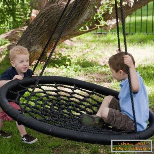Swing for children in the garden