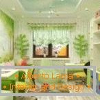 Light green in the design of the nursery