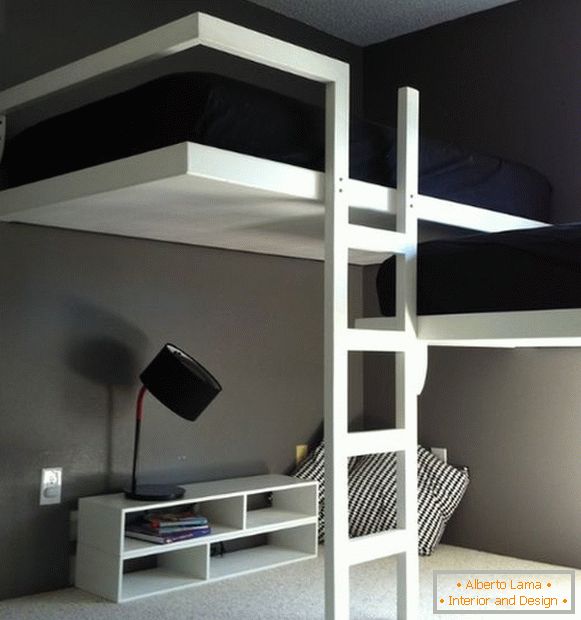 Stylish black and white bedroom