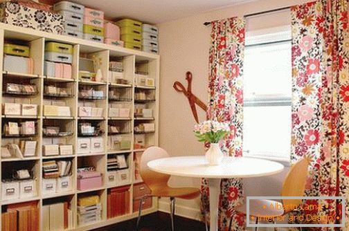 Large shelving in the dining room