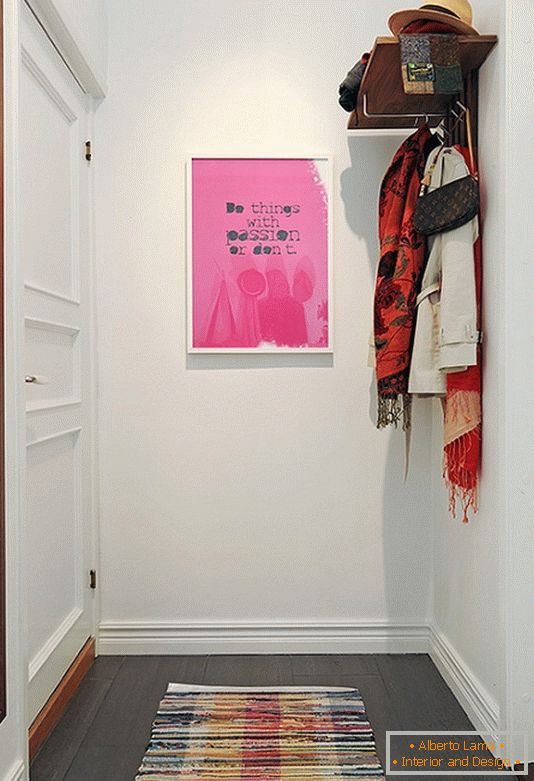 An entrance hall of a small apartment in Sweden