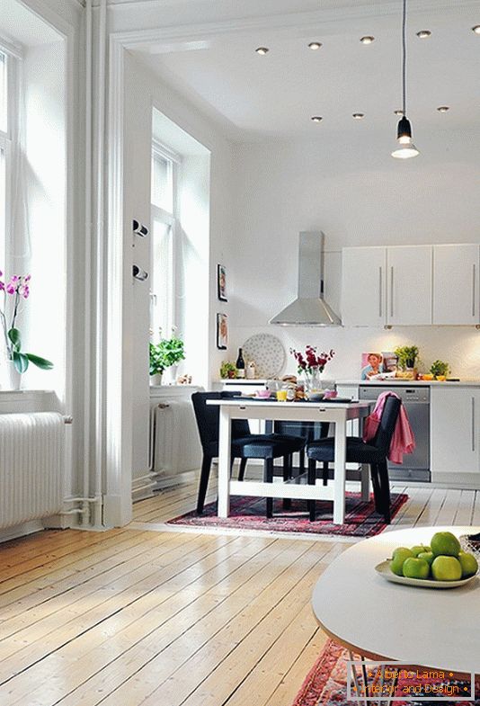 Living room of a small apartment in Sweden