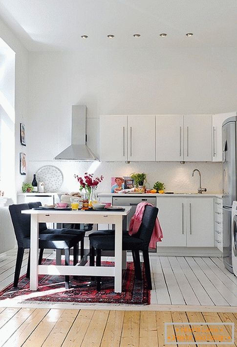 Kitchen of a small apartment in Sweden