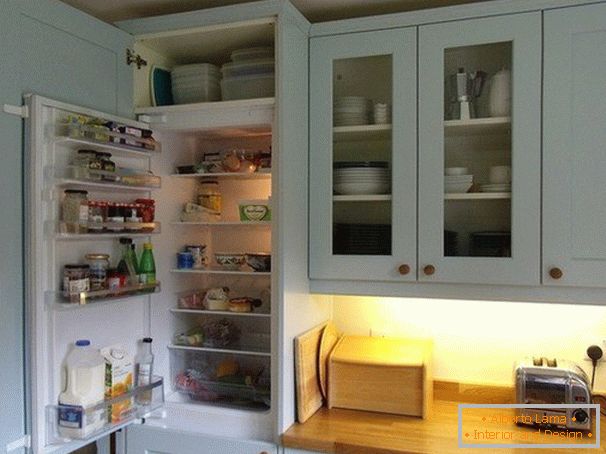 Refrigerator in the small kitchen