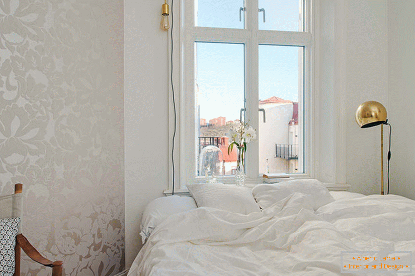 Bedroom interior in Scandinavian style