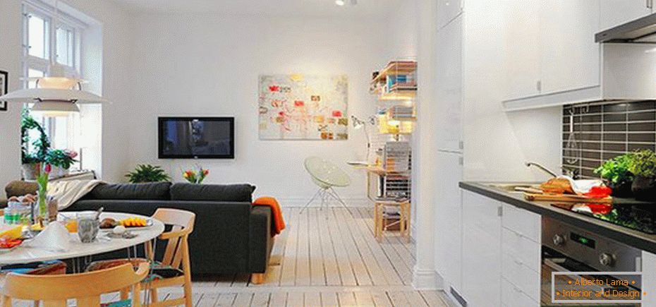 Interior of a small studio apartment