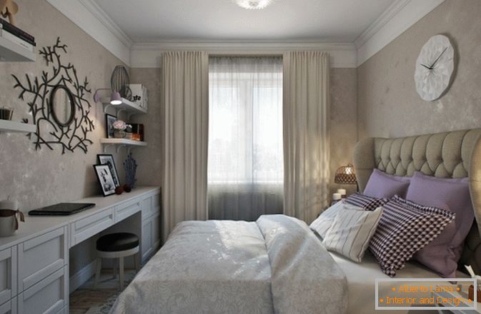 Stylish apartment design in beige tones