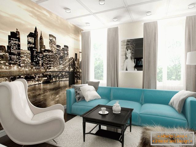 Cozy design of the apartment in a calm color scheme