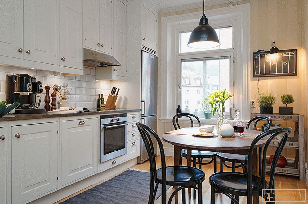 Interior of a two-room apartment in Scandinavian style in Stockholm