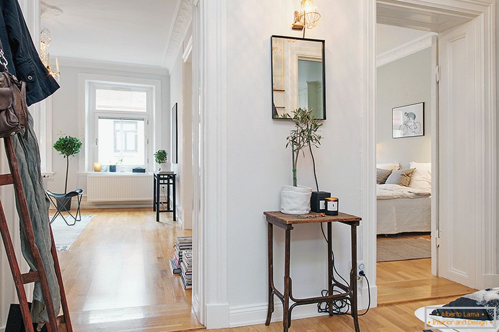 Interior of a two-room apartment in Scandinavian style in Stockholm