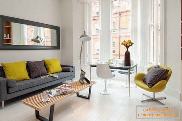 Interior design of a small apartment in London