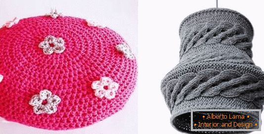 Knitted items for home decoration