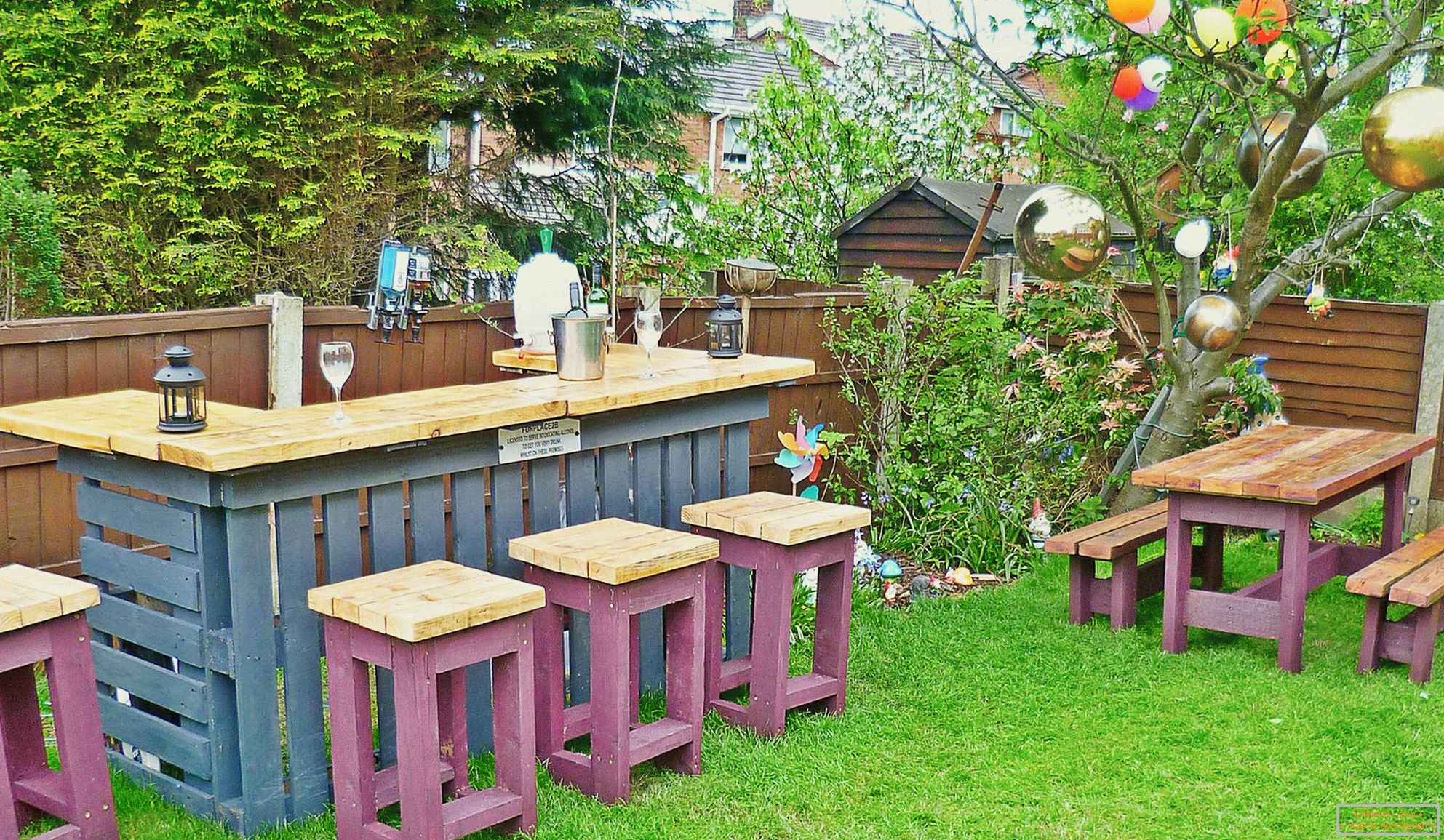 Furniture for backyard from pallets