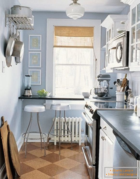 Practical interior of a small kitchen