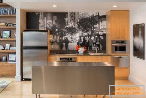 Black and white wallpaper for kitchen - photo 2017 modern ideas